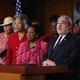 Congressional Black Caucus Chairman Rep. G.K. Butterfield (D-N.C.) speaks at the podium while flanked by other members of the CBC during a press conference on Capitol Hill on April 22, 2015, in Washington, D.C.
Mark Wilson/Getty Images